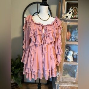 Elegant Pink Ruffle Dress
